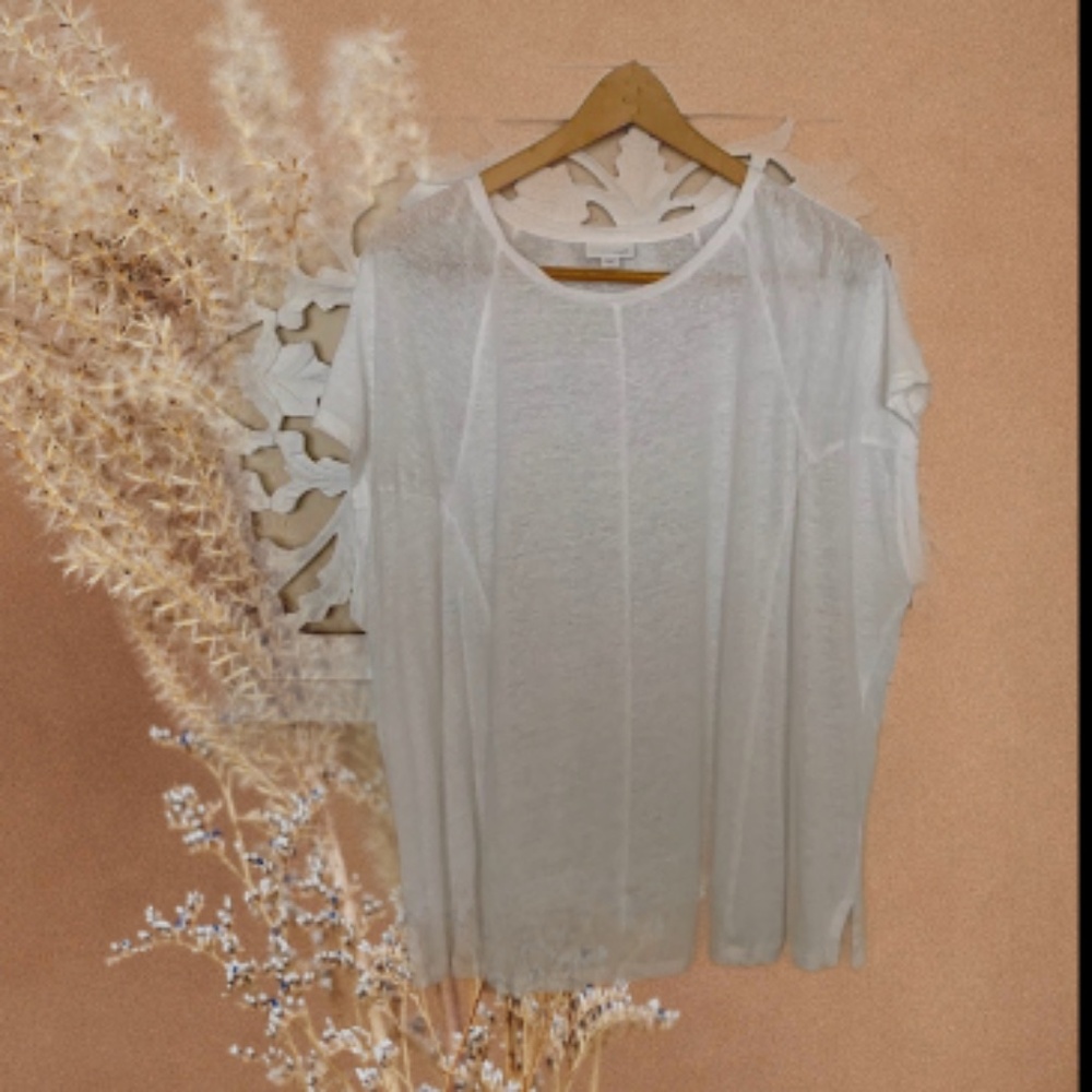 J. Jill Linen Blend Short Sleeve Tee XL NWOT